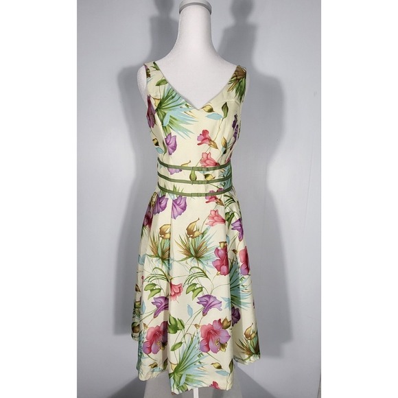 Flowers by Zoe Dresses & Skirts - Scarlett Vintage Elegant Midi Floral Print Dress Sleeveless Size 4